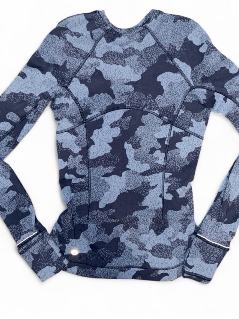 Lululemon Women’s Blue Camo Long-Sleeve Sweater